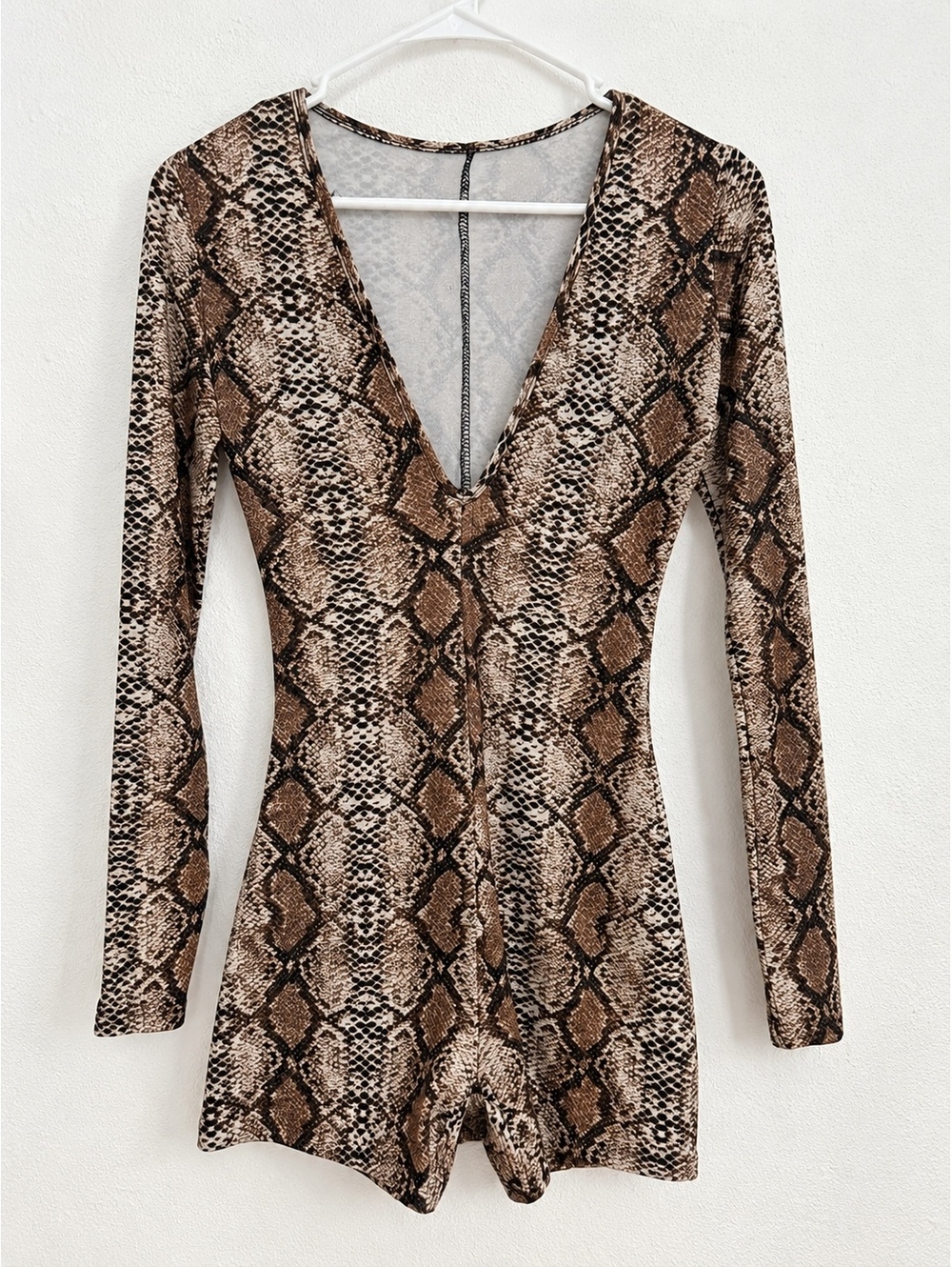 SHEIN Snakeskin Print Romper – Tagged XS, Fits Small/Medium